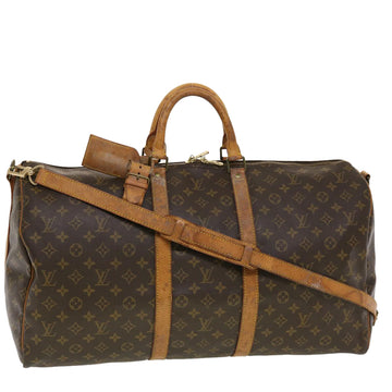 LOUIS VUITTON Monogram Keepall Bandouliere 55 Boston Bag M41414 LV Auth 41093