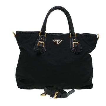 PRADA Hand Bag Nylon 2way Black Auth 42109