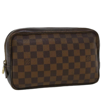 LOUIS VUITTON Damier Ebene Trousse Toilette Clutch Bag N47623 LV Auth 42293