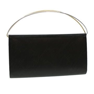 CARTIER Trinity Hand Bag Leather Black Auth 42449