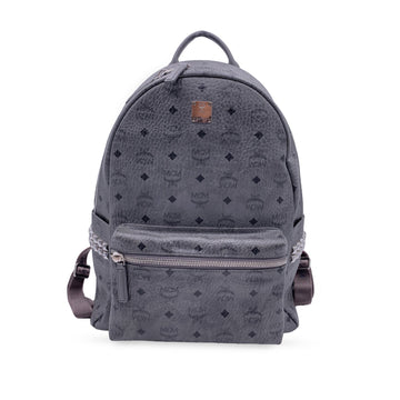 Mcm Grey Visetos Canvas Side Studs Stark Backpack Bag