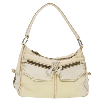 PRADA Shoulder Bag Nylon White Auth 43171