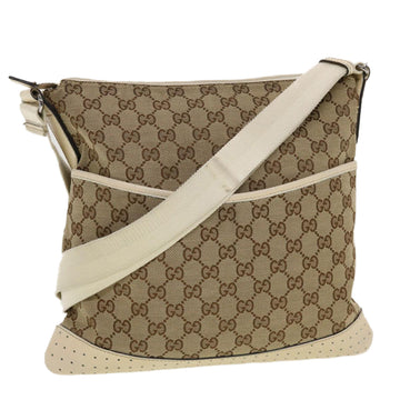 GUCCI GG Canvas Shoulder Bag Beige 145857 Auth 43173