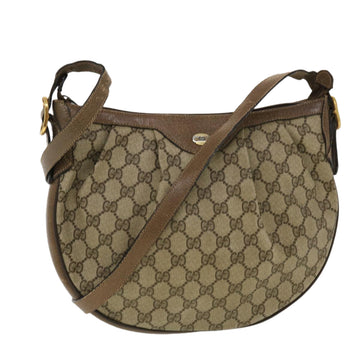 GUCCI GG Canvas Shoulder Bag PVC Leather Beige 41.02.058 Auth 43239