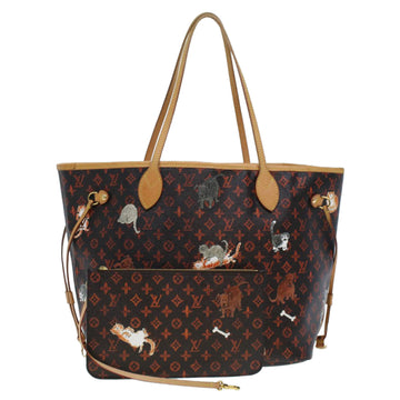 LOUIS VUITTON Catgram Neverfull MM Tote Bag M44441 LV Auth 43555A