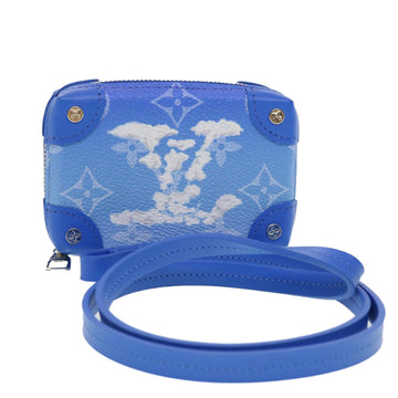 LOUIS VUITTON Monogram Clouds Soft Trunk Necklace Pouch Blue M45440 Auth 43809A