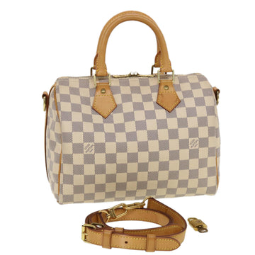 LOUIS VUITTON Damier Azur Speedy Bandouliere 25 Hand Bag N41000 LV Auth 43997