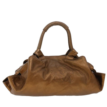 LOEWE Turn lock Leather handbag Brown Vintage Old gaw6gf – VintageShop solo