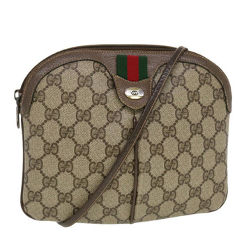 GUCCI GG Canvas Web Sherry Line Shoulder Bag Beige Red 904.02.047 Auth 44260