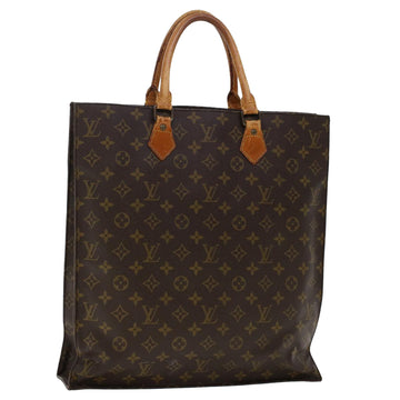 LOUIS VUITTON Monogram Sac Plat Hand Bag M51140 LV Auth 44437