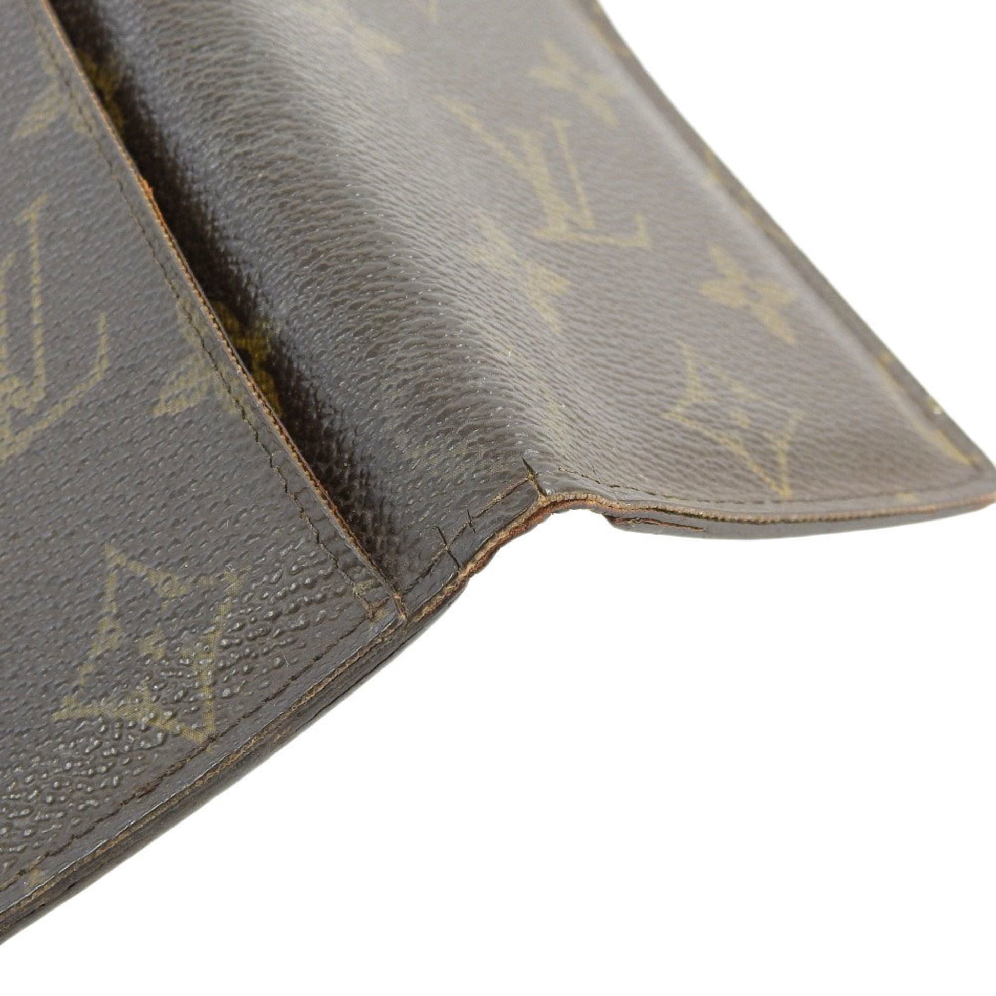 Louis Vuitton Porte Carte Vertical Brown Canvas Wallet (Pre-Owned)