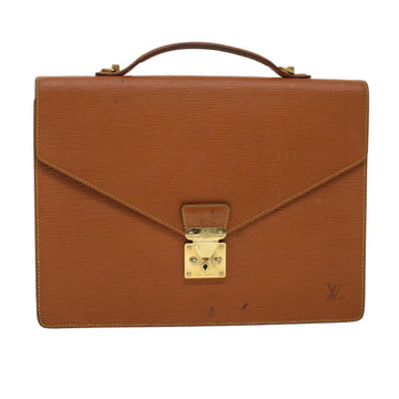 LOUIS VUITTON Epi Porte Documents Bandouliere Briefcase Brown M54468 Auth 44551