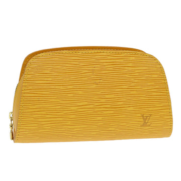 LOUIS VUITTON Epi Dauphine PM Pouch Yellow M48449 LV Auth 44949