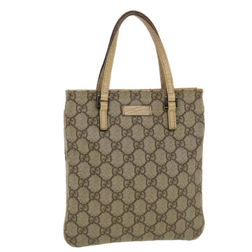 GUCCI GG Canvas Hand Bag PVC Leather Beige Auth 44975