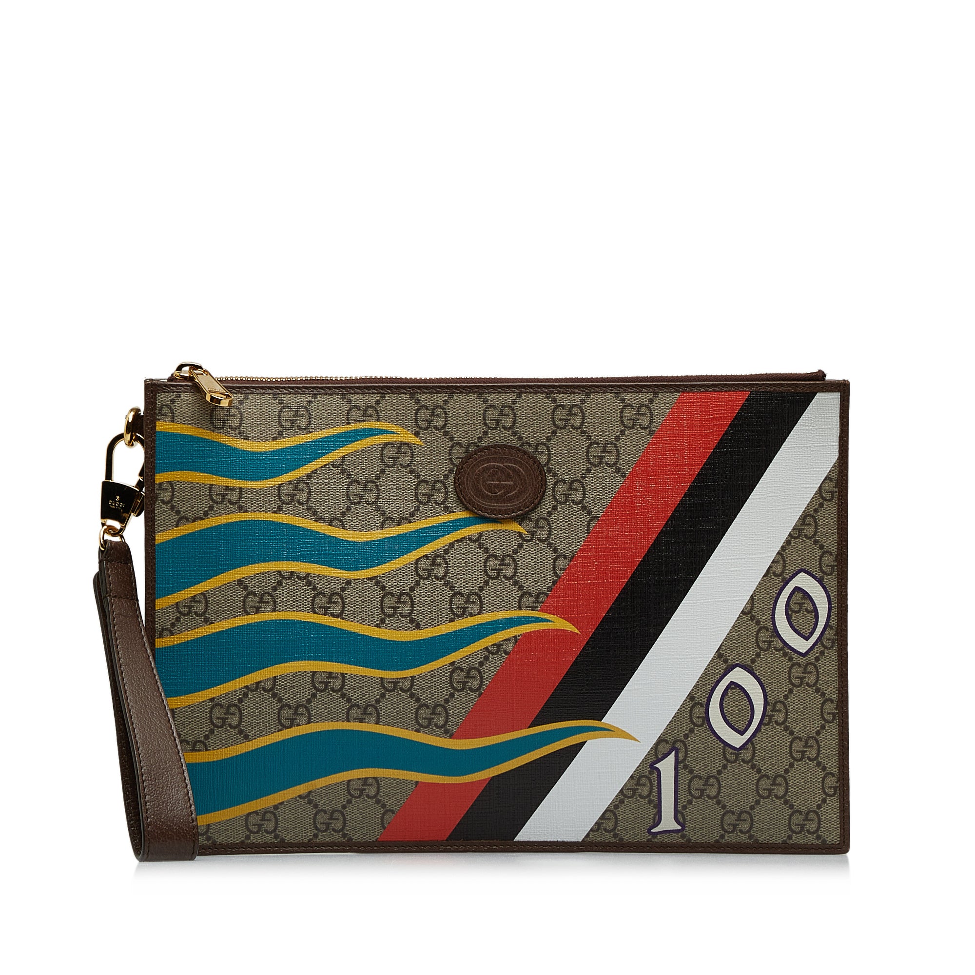 GUCCI GG Supreme 100 Geometric Clutch Clutch Bag