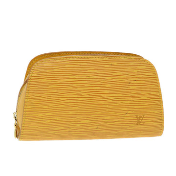 LOUIS VUITTON Epi Dauphine PM Pouch Yellow M48449 LV Auth 45144