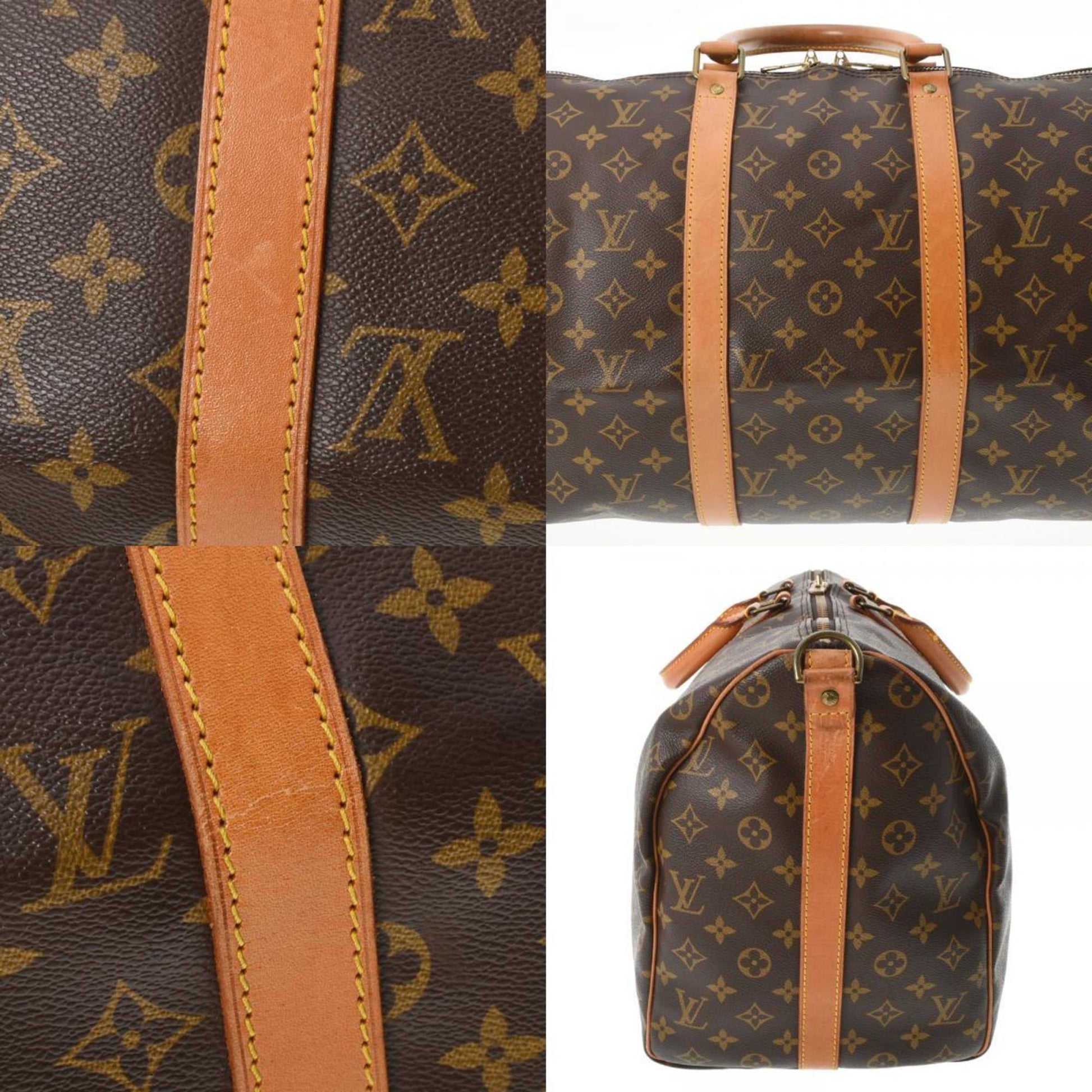 Louis Vuitton Limited Edition Foliage Monogram Eclipse Canvas Keepall  Bandouliere 50 Bag - Yoogi's Closet