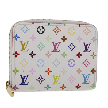 LOUIS VUITTON Monogram Multicolor Zippy Coin Purse Wallet White M66548 LV 45379