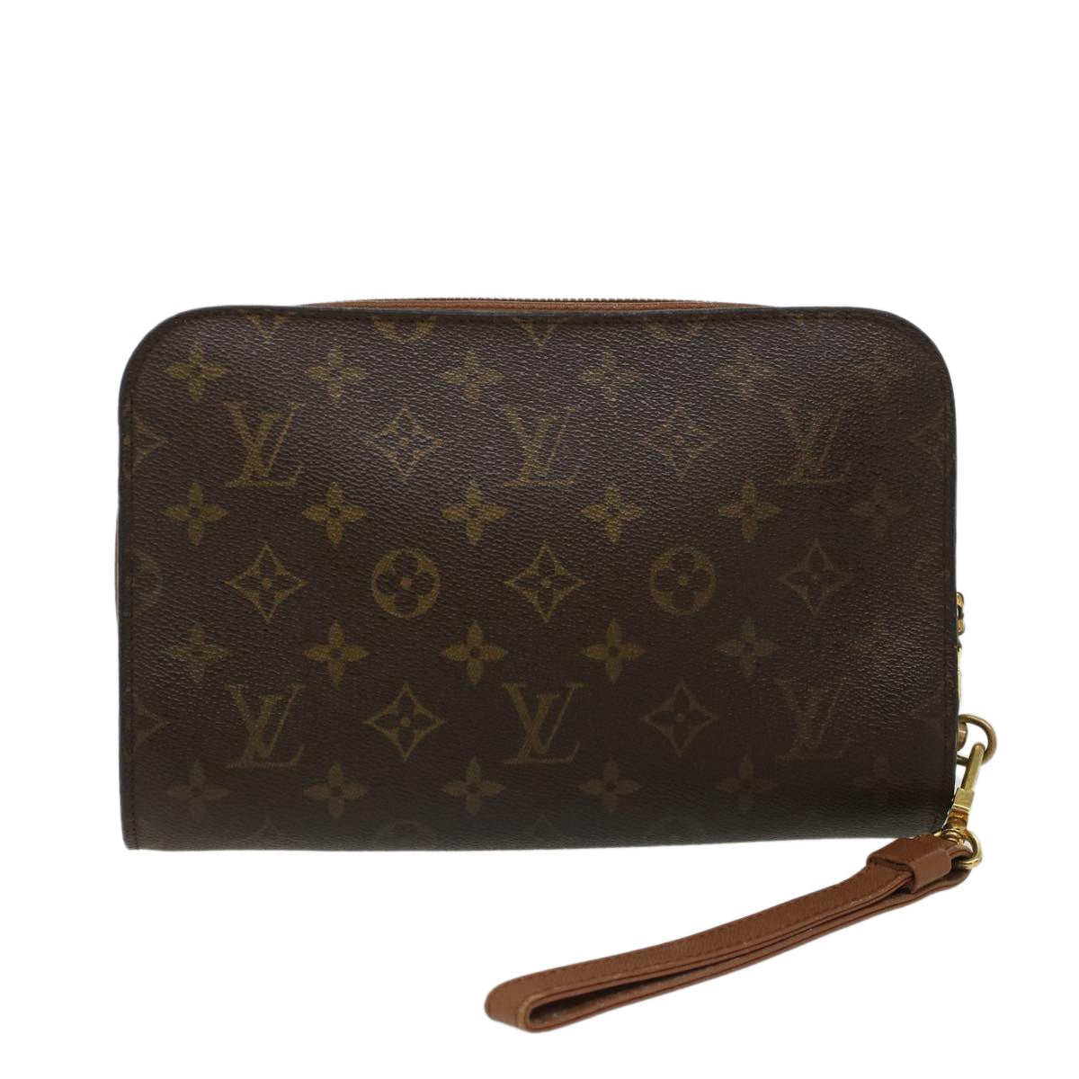 Auth Louis Vuitton Vintage Monogram Brown Orsay Clutch Bag