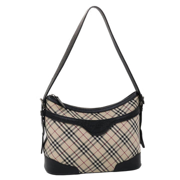 BURBERRY Nova Check Shoulder Bag Nylon Leather Beige Auth 45658