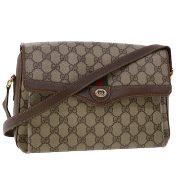 GUCCI GG Canvas Web Sherry Line Shoulder Bag Beige Red Green Auth 45822