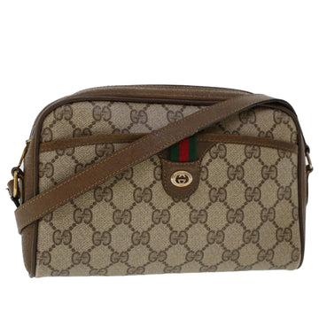 GUCCI GG Canvas Web Sherry Line Shoulder Bag PVC Leather 116 02 089 Auth 45860