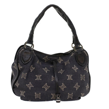 CELINE Paris Macadam Canvas Shoulder Bag Navy Auth 45885