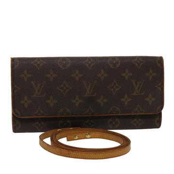 LOUIS VUITTON Monogram Pochette Twin GM Shoulder Bag M51852 LV Auth 46415