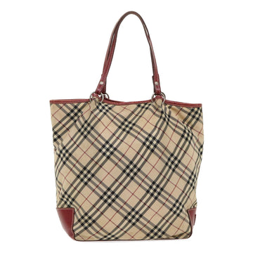 BURBERRY Nova Check Tote Bag Nylon Beige Auth 46688