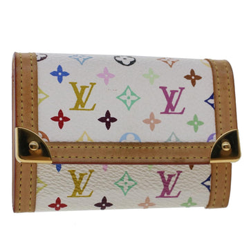 LOUIS VUITTON Monogram Multicolor Porte Monnaie Plat White M92657 LV Auth 46811