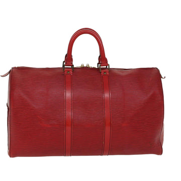 LOUIS VUITTON Epi Keepall 45 Boston Bag Red M42977 LV Auth 47156