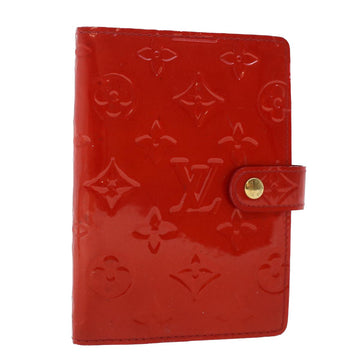 LOUIS VUITTON Monogram Vernis Agenda PM Day Planner Cover Red R21016 Auth 47176