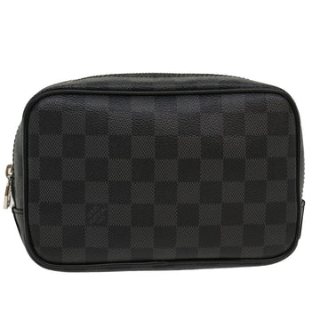 LOUIS VUITTON Damier Graphite Trousse Toilet PM Clutch Bag N47522 LV Auth 47306