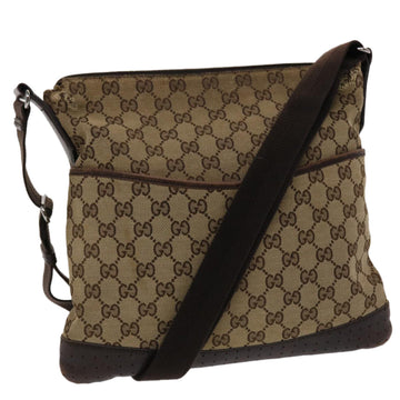 GUCCI GG Canvas Shoulder Bag Beige 145857 Auth 47690