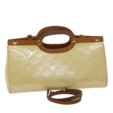 LOUIS VUITTON Monogram Vernis Roxbury Drive Hand Bag Perle M91374 LV Auth 47722