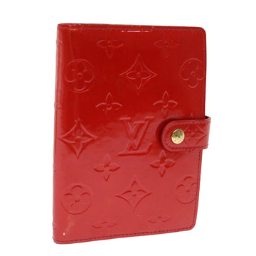 LOUIS VUITTON Monogram Vernis Agenda PM Day Planner Cover Red R21016 Auth 47871