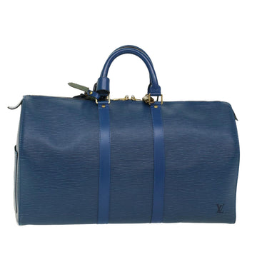 LOUIS VUITTON Epi Keepall 45 Boston Bag Blue M42975 LV Auth 47959