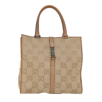 GUCCI GG Canvas Jackie Tote Bag Beige Auth 47994