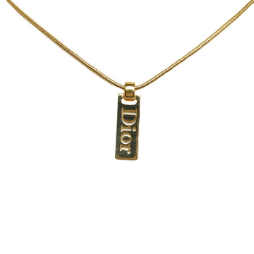 DIOR Logo Plate Pendant Necklace Costume Necklace