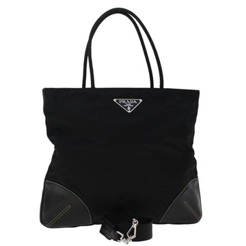 PRADA Hand Bag Nylon 2way Black Auth 48143