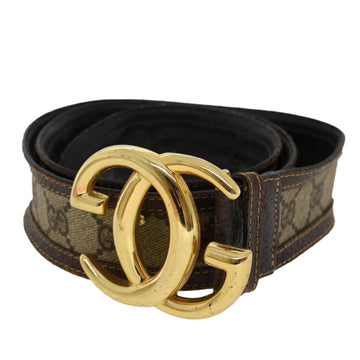 GUCCI GG Canvas Interlocking Belt PVC Leather 31.5