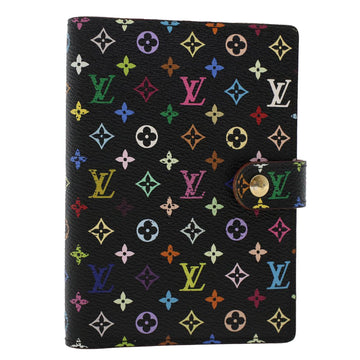 LOUIS VUITTON Multicolor Agenda PM Day Planner Cover Black R20895 LV Auth 48368