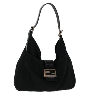 FENDI Shoulder Bag Nylon Black Auth 48463