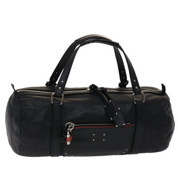 Chloe Mr Paddington Boston Bag Leather Black Auth 48467