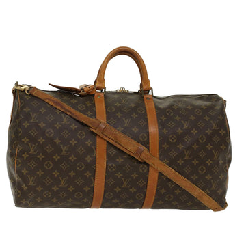 LOUIS VUITTON Monogram Keepall Bandouliere 55 Boston Bag M41414 LV Auth 48573