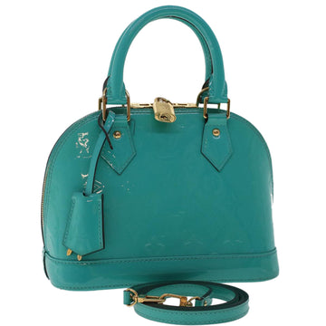 LOUIS VUITTON Monogram Vernis Alma BB Hand Bag Turquoises M90302 LV Auth 48592A