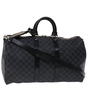 LOUIS VUITTON Damier Graphite Keepall Bandouliere 45 Boston Bag N41418 LV 48639A