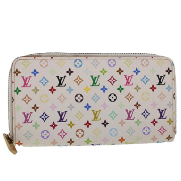 LOUIS VUITTON Monogram Multicolor Zippy Wallet Wallet White M60241 Auth 48672