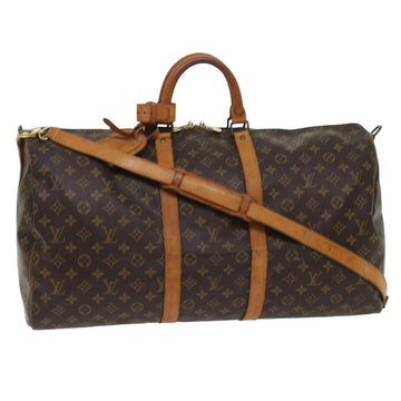 LOUIS VUITTON Monogram Keepall Bandouliere 55 Boston Bag M41414 LV Auth 48728