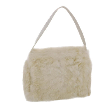 BURBERRYSs Shoulder Bag Fur White Auth 48885
